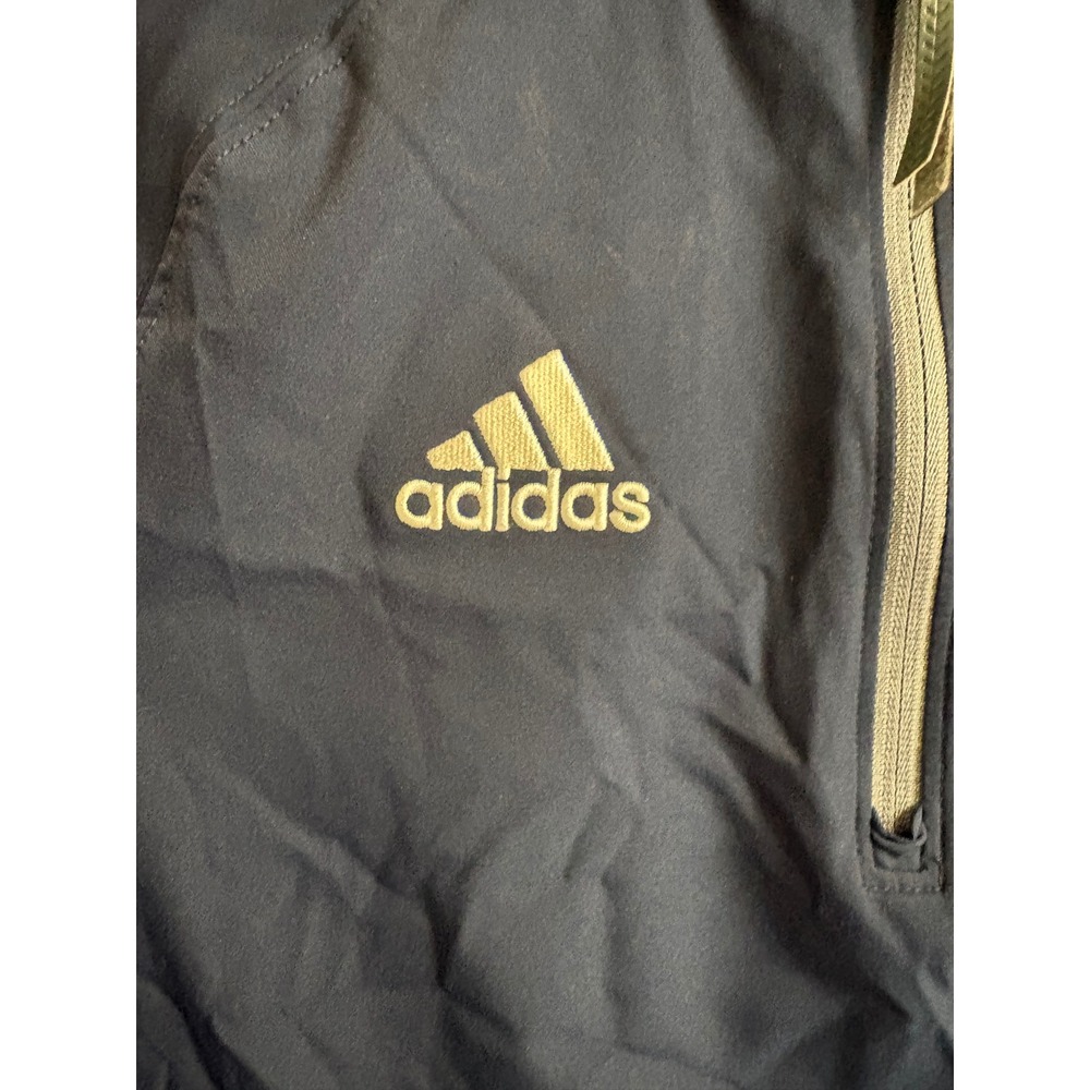 Adidas Climalite Mens Small Navy Blue Quarter Zip Short Sleeve Training Top - Picture 3 of 9